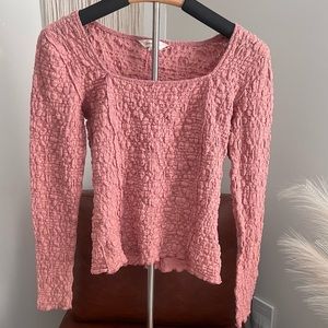 NWOT Lucky Brand Pink Textured Long Sleeve Top – Size M